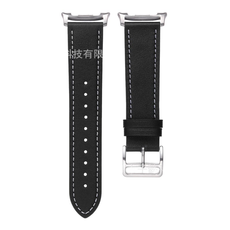 سوار ساعة ذكية سوار جلدي كلاسيكي متوافق مع Samsung Galaxy Watch 8 Classic بملاءمة قابلة للتعديل وحزام بديل باللون أسود قابل للتعديل - Image 4