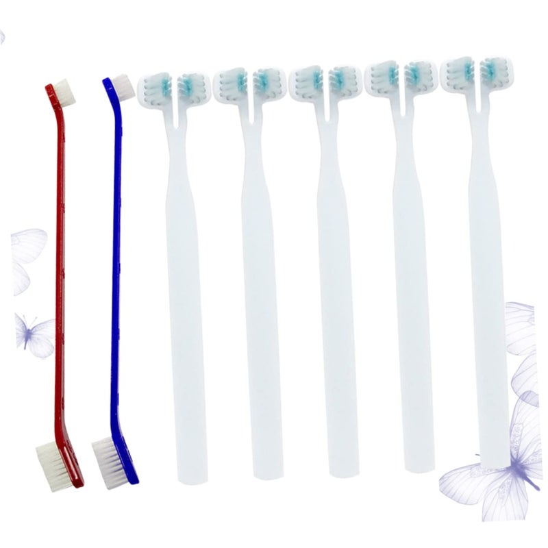 6Pcs Dual Head Pet Toothbrush Set For Dogs Cats With Comfortable Handle Portable Design - Image 5