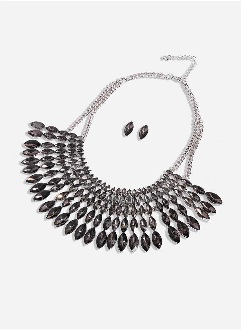 SOHI Stone Studded Jewellery Set