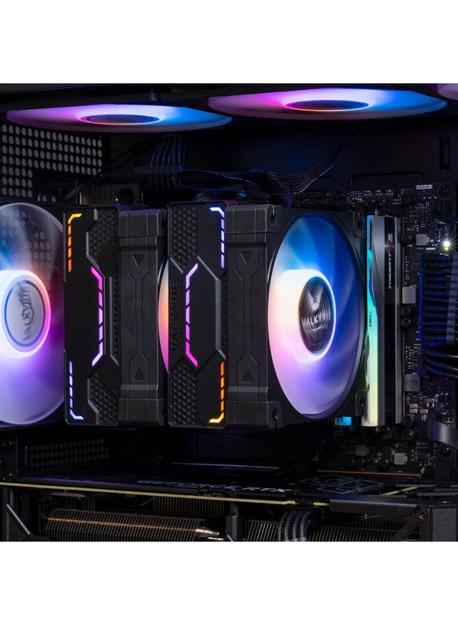 Valkyrie El125 Black Vk Cpu Air Cooler Dual Tower Inverted Gravity 6 Heat Pipes Pure Copper Base Supports Lga1700 Am5 Argb Lighting Effects - Image 4