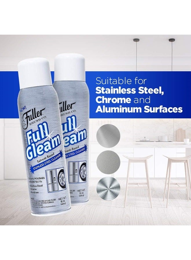 fuller brush Full Gleam Stainless Steel Cleaner - Chrome & Aluminum Conditioner Spray For Cleaning Pots, Pans, Cooktop & Kitchen Appliances - Easy Clean & Polish For Home & Business  - Image 3