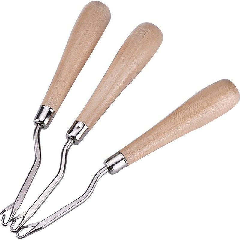 eBoot eBoot 65 Inch Wooden Bent Latch Hook Tool Set of 3 