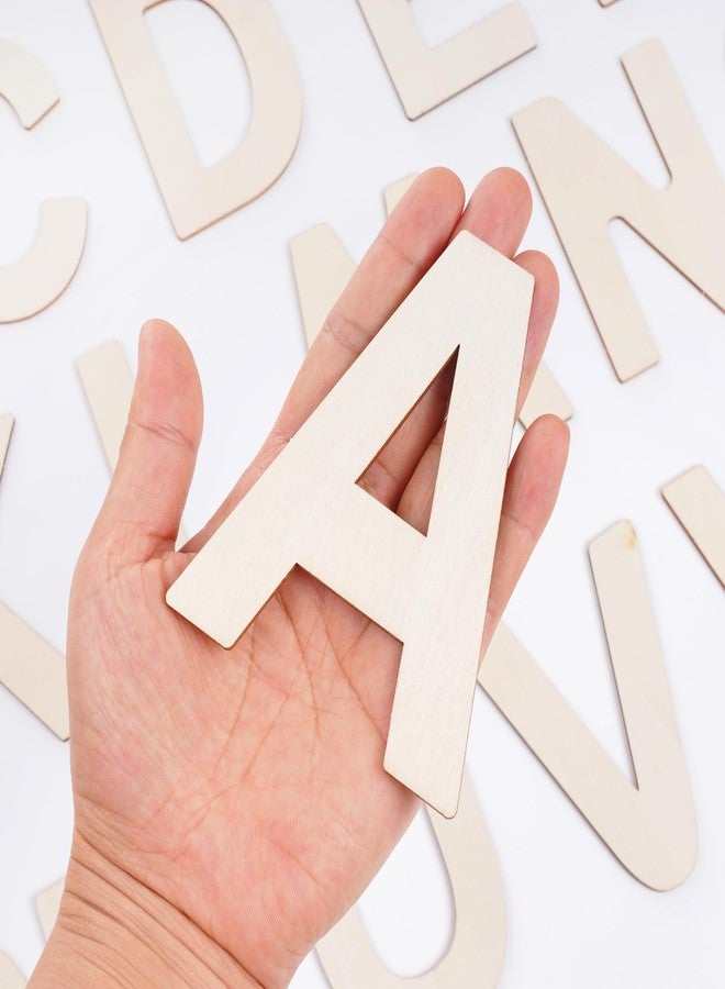 Miayon 52 Pieces Wooden Alphabet Letters Wood Letter Sign 4 Inch for Crafts DIY Painting Wall Home Decor - Image 3