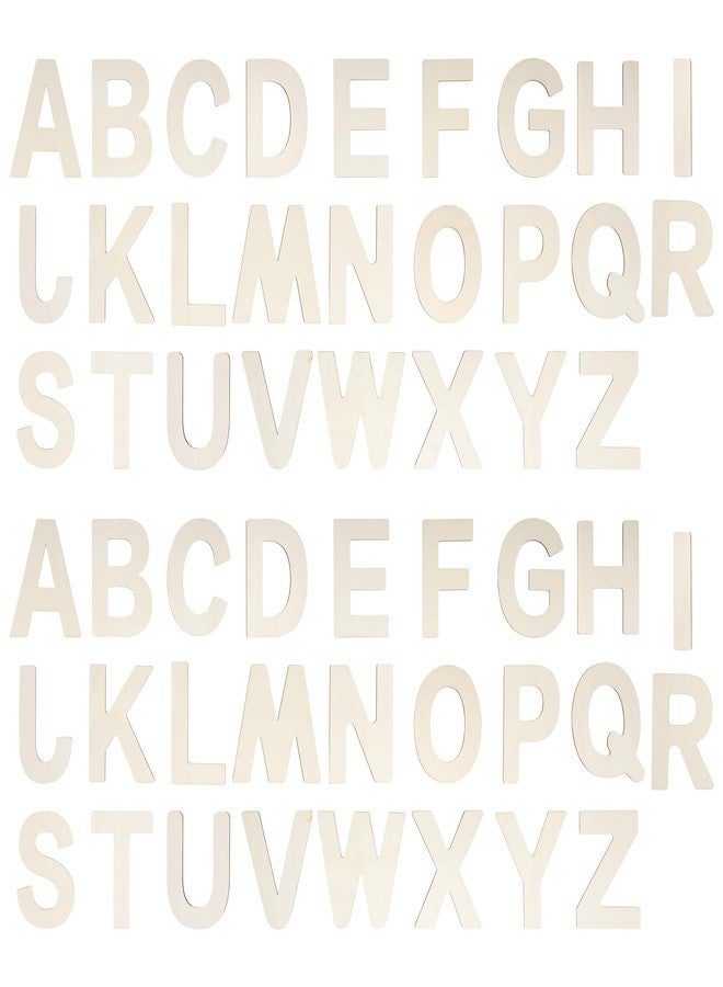 Miayon 52 Pieces Wooden Alphabet Letters Wood Letter Sign 4 Inch for Crafts DIY Painting Wall Home Decor - Image 1