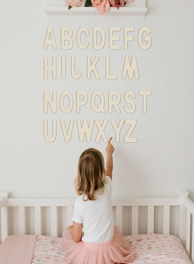 Miayon 52 Pieces Wooden Alphabet Letters Wood Letter Sign 4 Inch for Crafts DIY Painting Wall Home Decor - Image 5