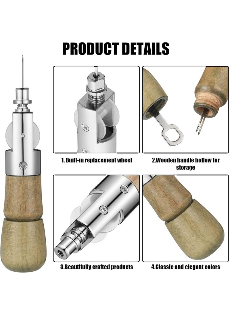 SOLARAE 10 Pieces Sewing Awl Kit, Leather Stitcher Kit, Portable Leather Sewing Awl Kit, Speedy Sewing Awl 1/2/4/6 Leather Hole Punches, for Heavy Duty Leather Sewing Repair Kit, DIY Craft - Image 3