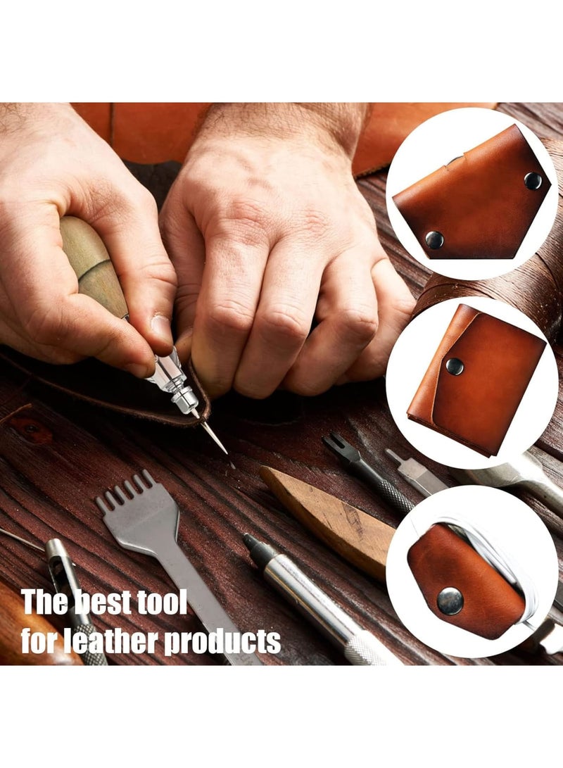 SOLARAE 10 Pieces Sewing Awl Kit, Leather Stitcher Kit, Portable Leather Sewing Awl Kit, Speedy Sewing Awl 1/2/4/6 Leather Hole Punches, for Heavy Duty Leather Sewing Repair Kit, DIY Craft - Image 5