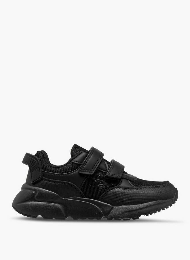 Dash Panelled School Shoes with Hook and Loop Closure - Image 3