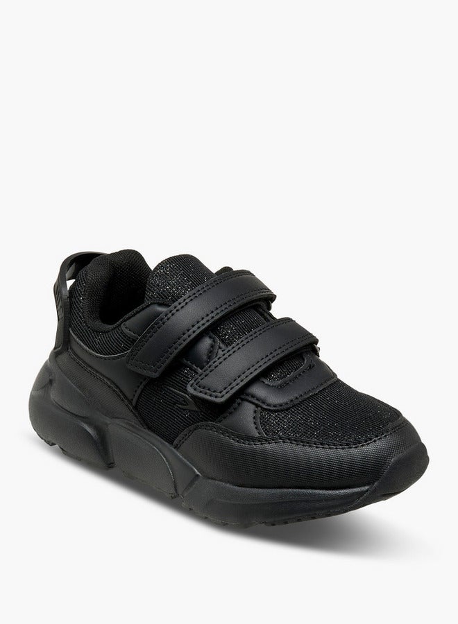 Dash Panelled School Shoes with Hook and Loop Closure - Image 2