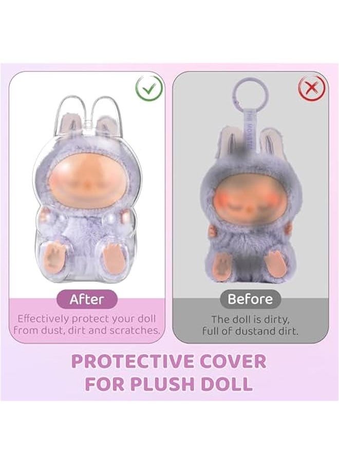 Arabest Labubu Sitting Figure Protective Case Compatible with Pop Mart Blind Box Toys – Clear Display Shell for Labubu Collectibles – Portable Storage Cover (Figures Not Included)（White）  - Image 5