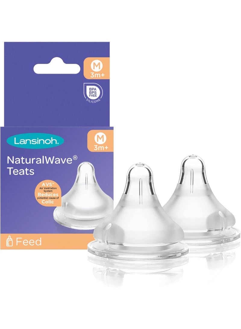 Lansinoh حلمات لانسينوه ناتشورال ويف متوسطة التدفق (عبوة من 2) ، 75910-1 - Image 1