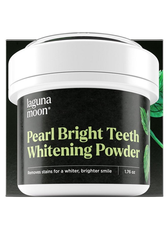 Lagunamoon Teeth Whitening Powder, 50g Bright Pearl Spearmint Flavor - Natural Teeth Whitening, Teeth Polish & Teeth Stain Remover - Alternative to Toothpaste, Tooth Powder for Sensitive Teeth & Freshens Breath - Image 1