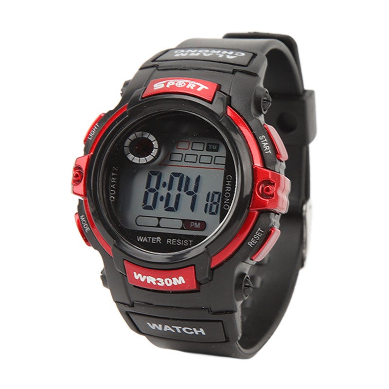 SYNOKE Sports Watch Digital LCD Electronic Watch Luminous Men Watch for Outdoor Activities Red - Image 2