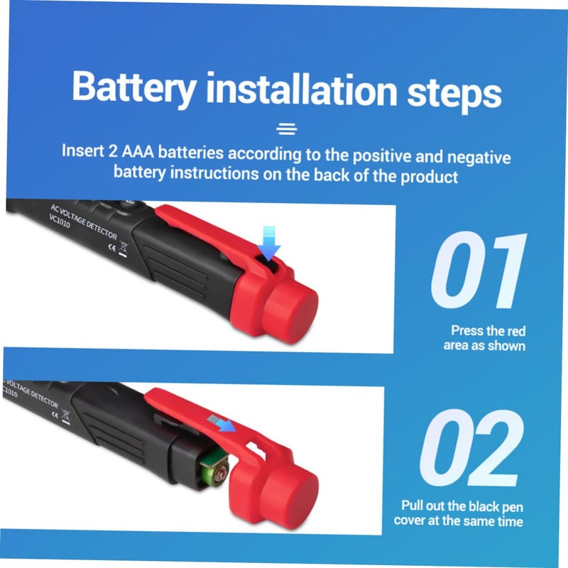Non Contact Voltage Tester Pen LCD Display Auto Test AC Detector Battery Free Design Black - Image 4
