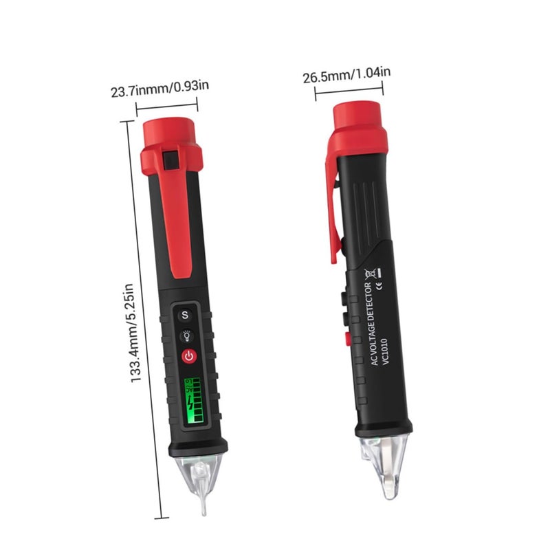Non Contact Voltage Tester Pen LCD Display Auto Test AC Detector Battery Free Design Black - Image 3
