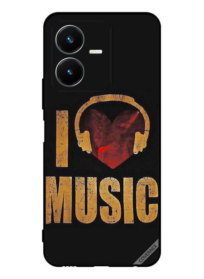 Covernex Protective Case Cover For Vivo Y22s Vintage I Love Music - Image 1