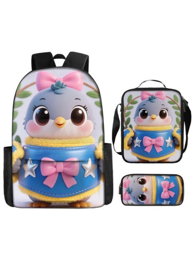 Bright Li Fire Unlock the new fashion of childish fun! Three-piece set of bags, cartoon elements for children and teenagers (students, children, friends' outings, mountain climbing, schooling, etc. can be used) - 93  - Image 2