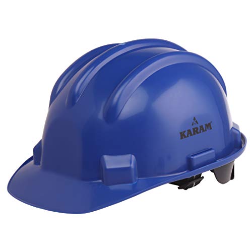 KARAM PN521 Safety Helmet for Men Construction Helmet | Ratchet Type Adjustment with Adjustable Chin Strap | Work Helmet with Side Slot for Attachment | is:2925:1984 Certified | Lamination Blue - Image 1