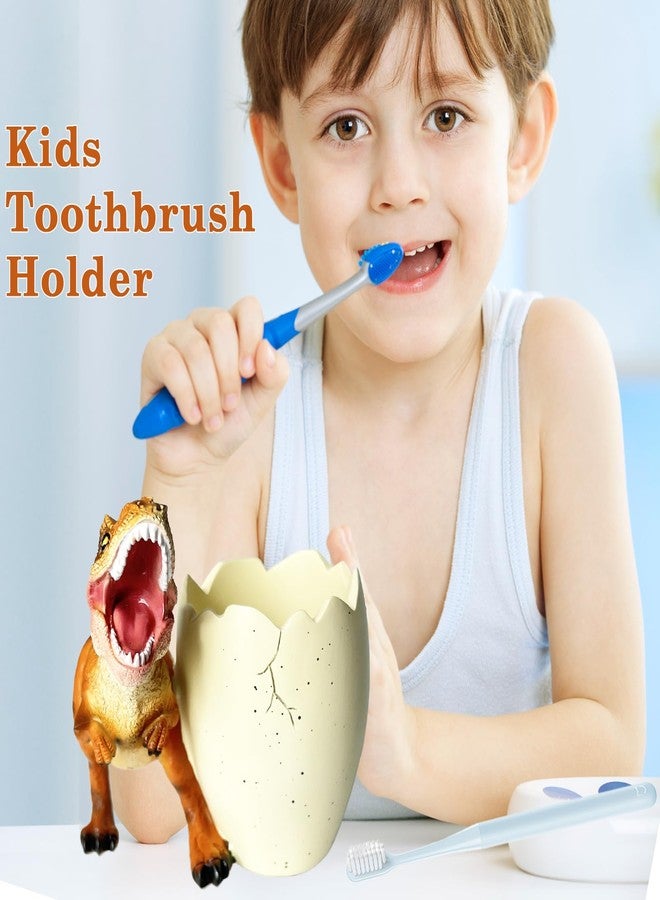 FlidRunest Dinosaur Toothbrush Holder Toothbrush Organizer for Bathroom - Sturdy Resin Tooth Brush Holder - Easy to Clean - Funny Dino Decor Gift for Birthday, Children's Day, Christmas - Image 3