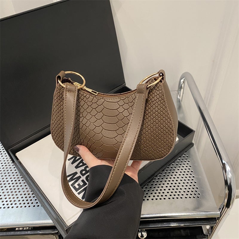 Elegant Simple Lacquer Fashion Commuter Bag 2024 Winter New Fashion Western Style Texture Small Square Bag Shoulder Underarm Bag - Image 5