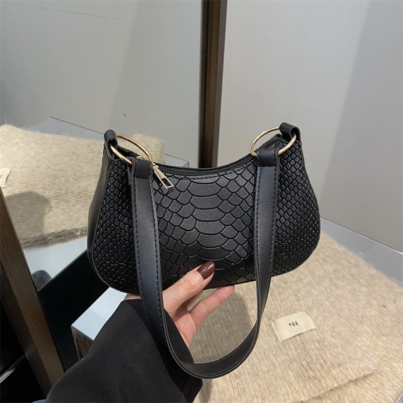 Elegant Simple Lacquer Fashion Commuter Bag 2024 Winter New Fashion Western Style Texture Small Square Bag Shoulder Underarm Bag - Image 3