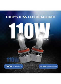 Toby's Tobys XT55 H8 2 Pieces Car LED Headlight Original 55W/piece Power 5500/piece Lumens With Color Temperature 6500K  - Image 2