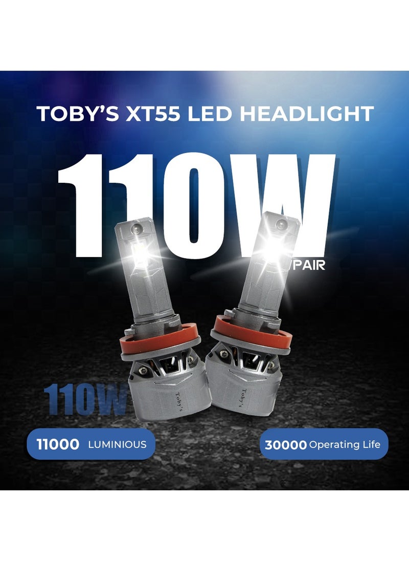 Toby's Tobys XT55 H8 2 Pieces Car LED Headlight Original 55W/piece Power 5500/piece Lumens With Color Temperature 6500K  - Image 2