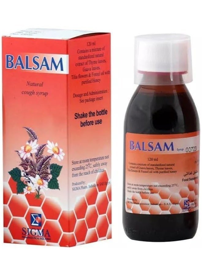Balsam Natural Cough Syrup 120 ml | with Honey, Thyme Leaf & Guava Leaf Extracts | Soothing Herbal Formula - Image 1