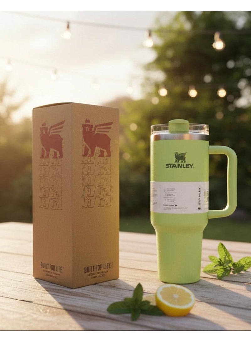 Stainless Steel Mug, (40 OZ) Stainless Steel Mug with Straw and Handle, Insulated Mug with Lid Travel Mug, Stainless Steel Coffee Mug for Hot Iced Drinks, Travel Mug with Handle