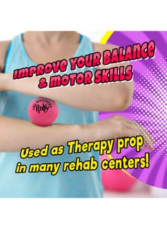 Ja-Ru JA-RU Hi-Bounce Pinky Ball (6 Pack) Rubber-Handball Bouncy Balls for Kids and Adults. Small Pink Stress Bounce Ball. Indoor and Outdoor Sport Party Favors.Therapy. Plus 1 Small Ball. #976-6A  - Image 4