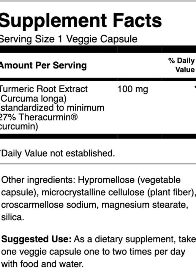 SWANSON Theracurmin - Herbal Supplement Supporting Joint Health & Mobility - Formulated for High Absorption - (30 Capsules, 100mg Each) - Image 2