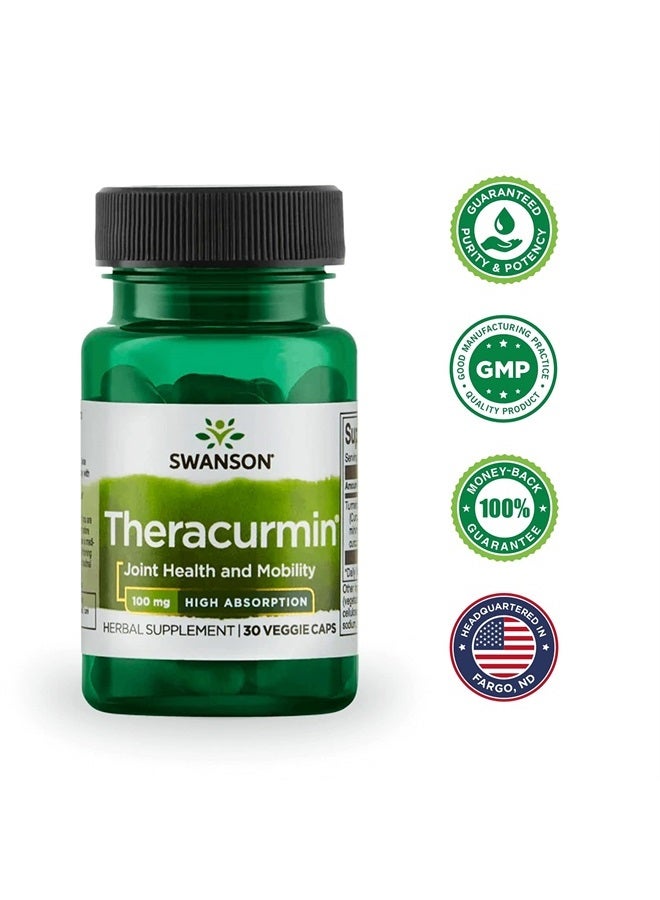SWANSON Theracurmin - Herbal Supplement Supporting Joint Health & Mobility - Formulated for High Absorption - (30 Capsules, 100mg Each) - Image 5