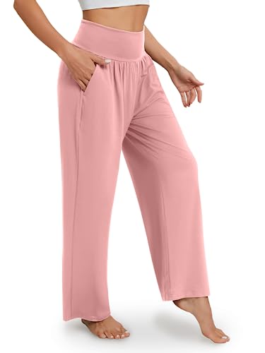 Gracyoga Wide Leg Yoga Pants for Women Casual Loose Cozy Sweatpants High Waisted Lounge Pajama Flowy Pants With Pockets - Image 3