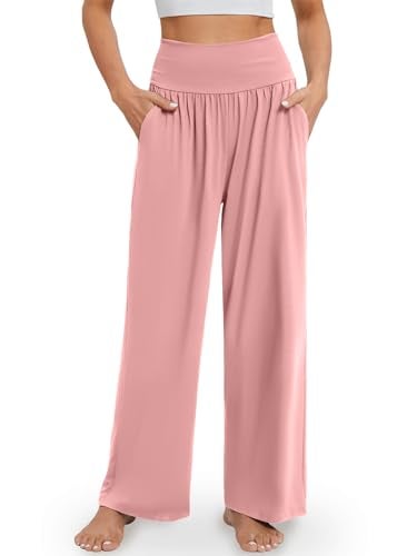 Gracyoga Wide Leg Yoga Pants for Women Casual Loose Cozy Sweatpants High Waisted Lounge Pajama Flowy Pants With Pockets - Image 1