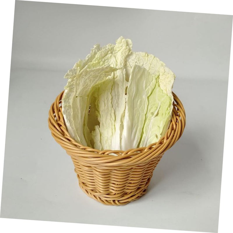 Handmade Rattan Bread Basket Kitchen Storage Organizer For Fruits Vegetables - Image 5