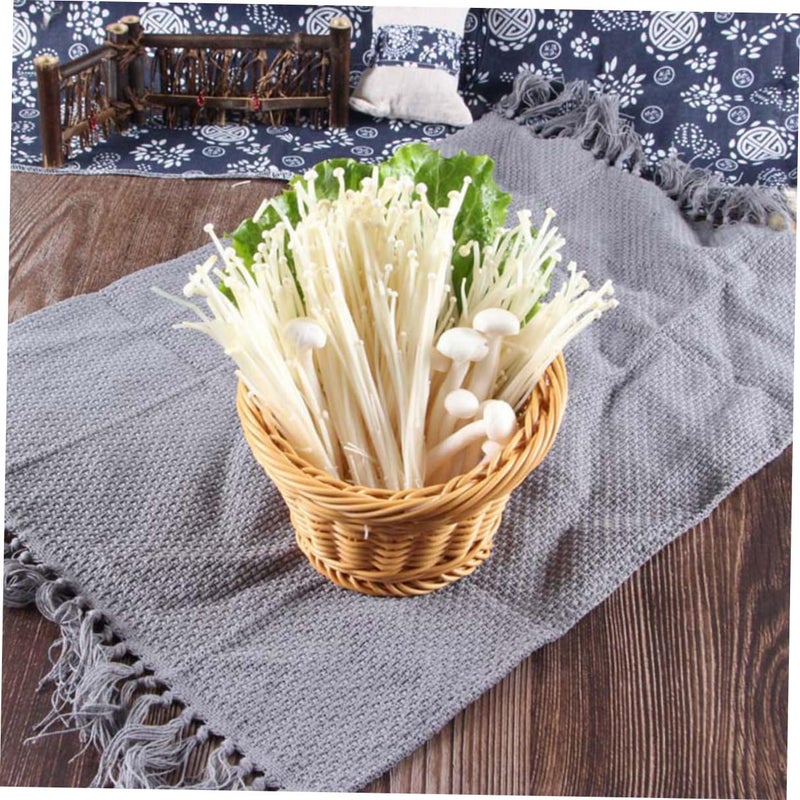 Handmade Rattan Bread Basket Kitchen Storage Organizer For Fruits Vegetables - Image 4
