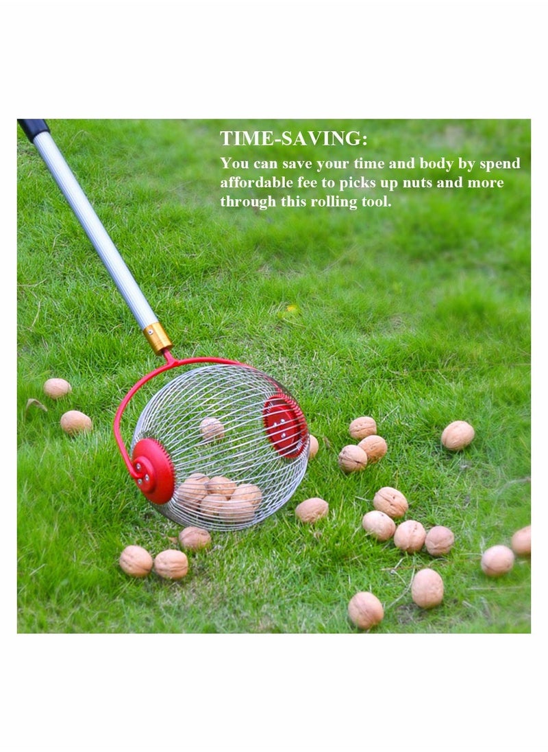 Excefore - Nut Harvester Ball Picker Stainless Steel Adjustable Lightweight Collect Walnuts, Pecans, Crab Apples, Nerf Darts and Small Fruit Objects 1''to 3'' in Size - Image 1