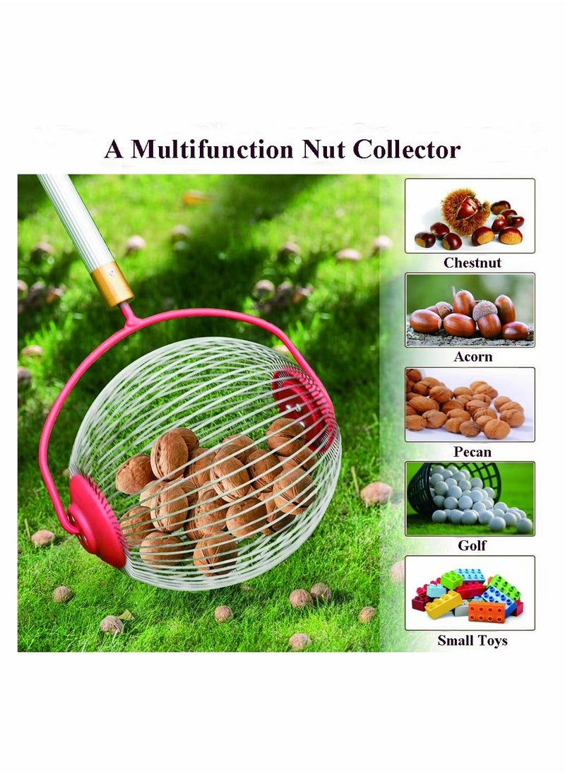 Excefore - Nut Harvester Ball Picker Stainless Steel Adjustable Lightweight Collect Walnuts, Pecans, Crab Apples, Nerf Darts and Small Fruit Objects 1''to 3'' in Size - Image 1