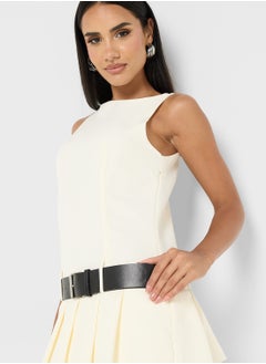 Ginger Drop Waist Dress with Belt  - Image 3