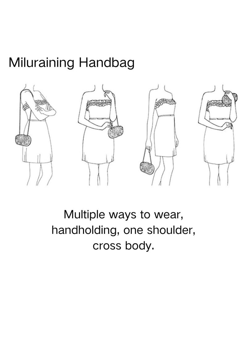 Miluraining - Women Clutch Bag Evening Bag Purse with rhinestone diamond decoration decoration Small Crossbody Bag Handbag Shoulder Bag Satchel Bags Suitable for Party Prom Wedding - Image 1