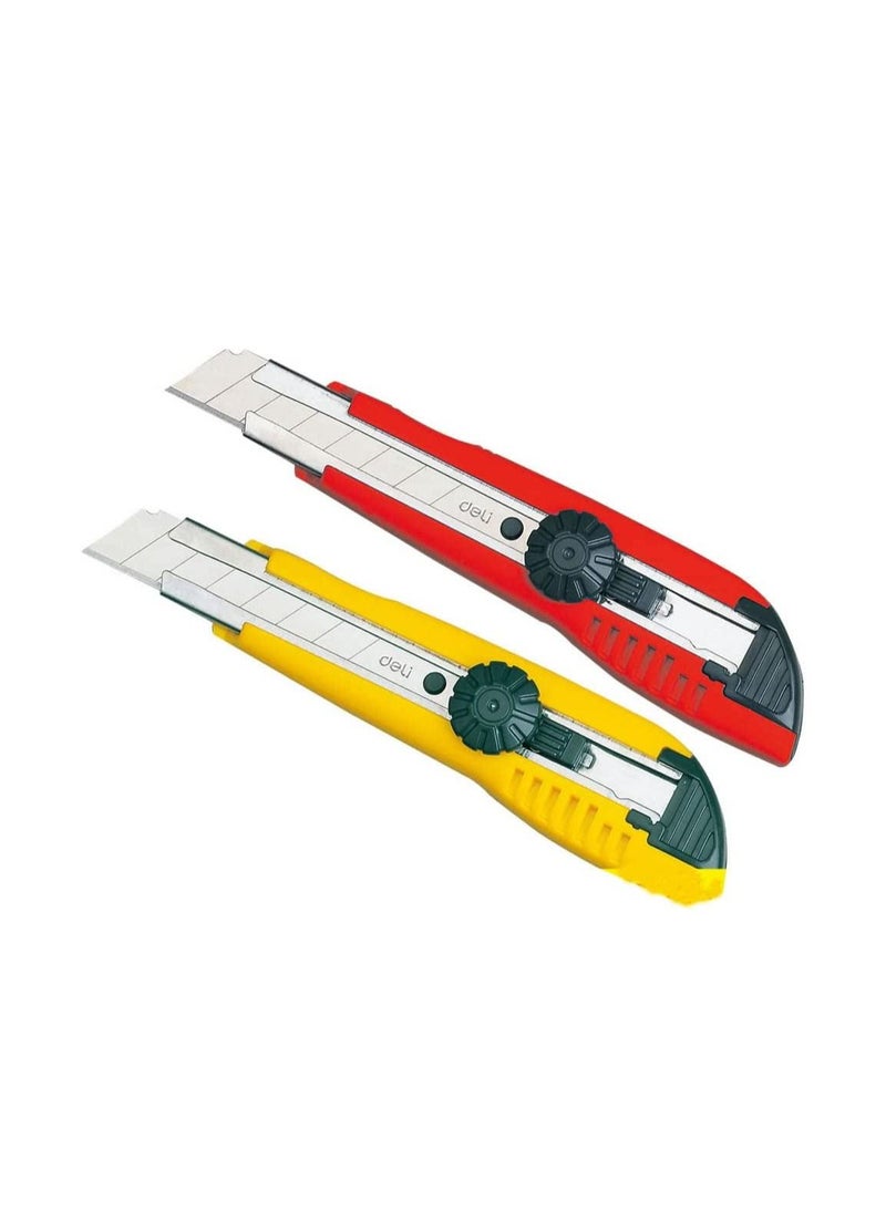 Deli 1-Piece Utility Cutter Knife With Rotary Lock Assorted Colours  - Image 3