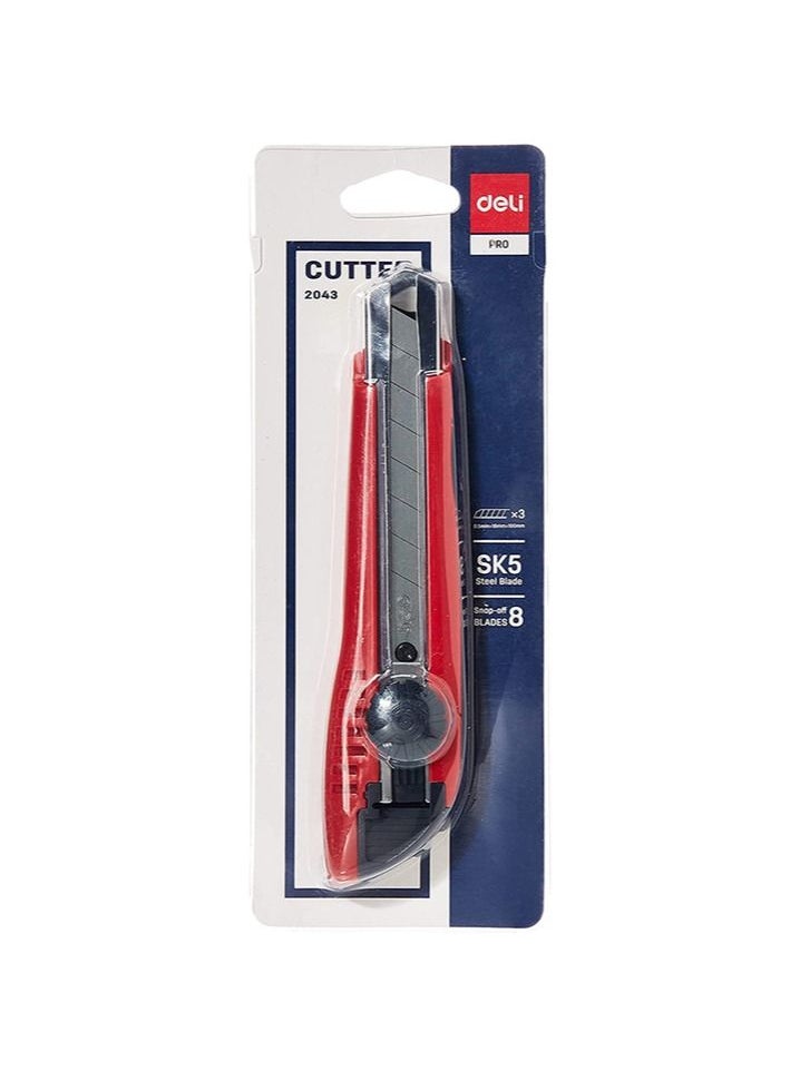 Deli 1-Piece Utility Cutter Knife With Rotary Lock Assorted Colours  - Image 1