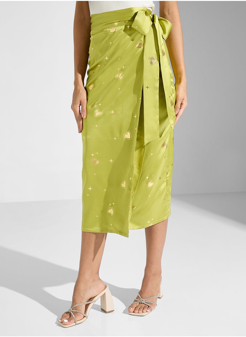 Never fully Dressed - Embroidered Tie Detail Skirt - Image 1