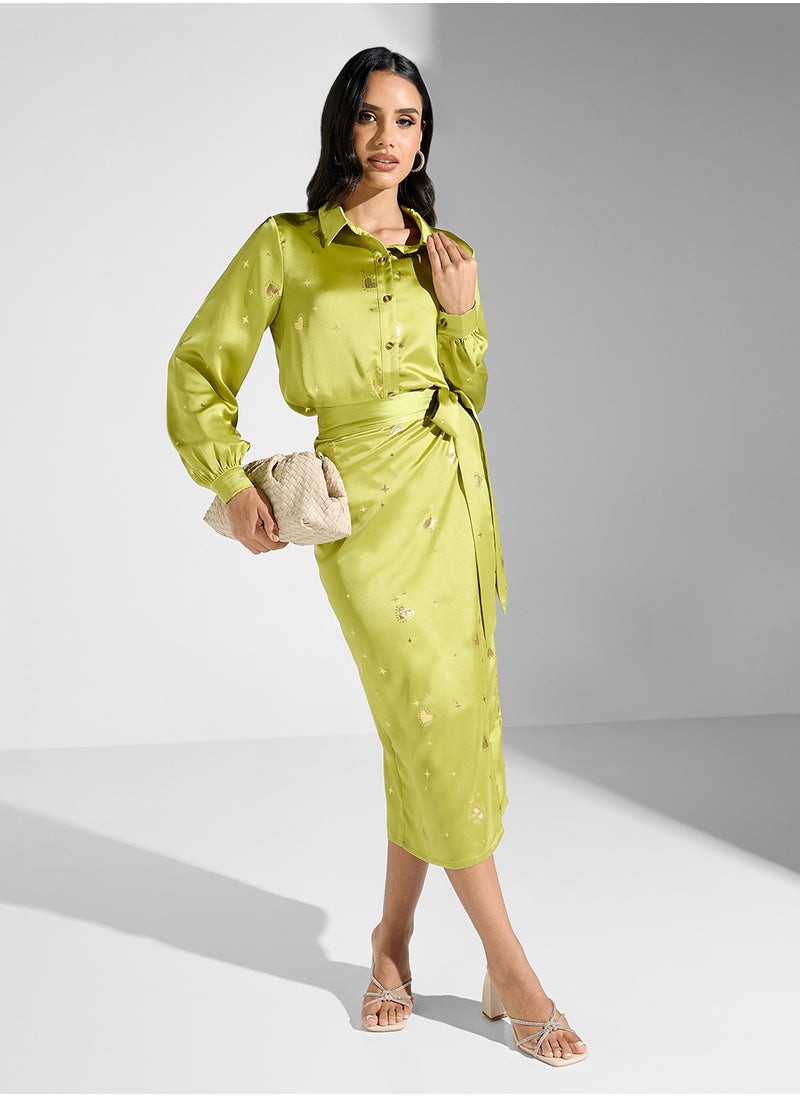 Never fully Dressed - Embroidered Tie Detail Skirt - Image 1