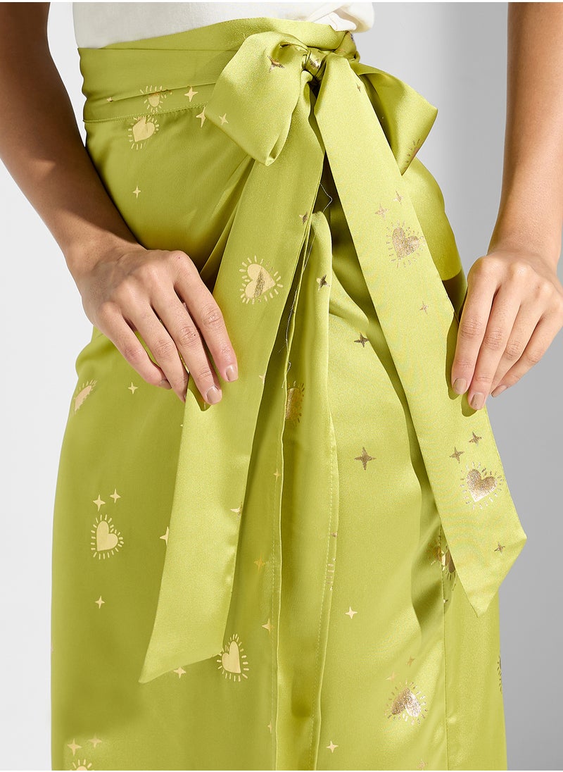 Never fully Dressed - Embroidered Tie Detail Skirt - Image 1