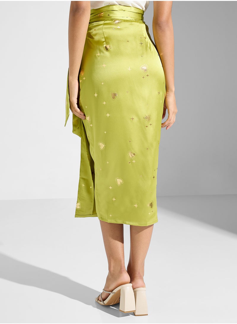 Never fully Dressed - Embroidered Tie Detail Skirt - Image 1