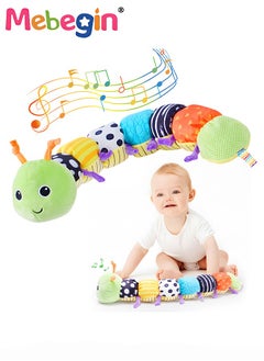 MEBEGIN Stuffed Caterpillar Sensory Toy with Multi-Sensory Crinkle, Rattle and Textures, Baby Musical Plush Toy with Intimate Ruler Design, Multi-sensory Montessori Toys for Babies, Made of Environmentally Friendly Non-toxic Materials, Ideal Gifts for Babies  - Image 1