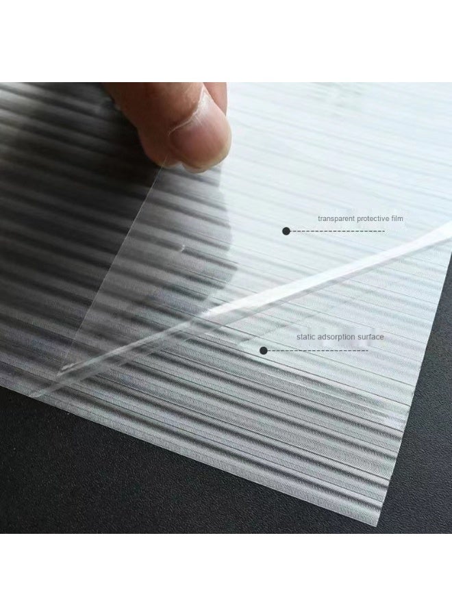 نافذة حمام منزلية شفافة وغير شفافة زخرفية ملصق زجاجي 3D بأسلوب مصقول مضاد للكهرباء الساكنة - Image 2