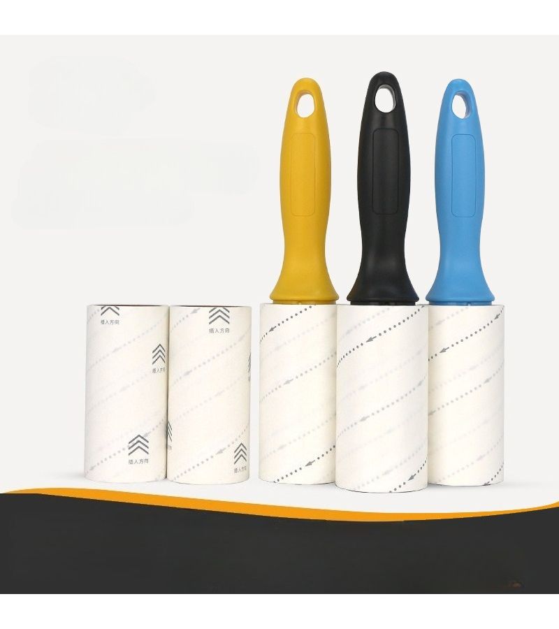 Blue Clothing Lint Remover Roller for Pet Hair Sofa Floor Cleaning Replaceable Paper Roll - Image 1