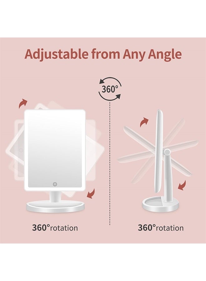 FUNTOUCH Large Lighted Vanity Makeup Mirror with light (X-Large Model)- 3 Color Lighting Light Up Mirror with 88 LED, 360° Rotation Touch Screen, 10X Magnification Portable Tabletop Cosmetic Make Up Mirror - Image 4